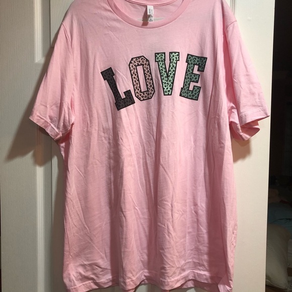 Bella Canvas T-Shirt Pink Leopard Love Tee 2X NWOT - Picture 5 of 5